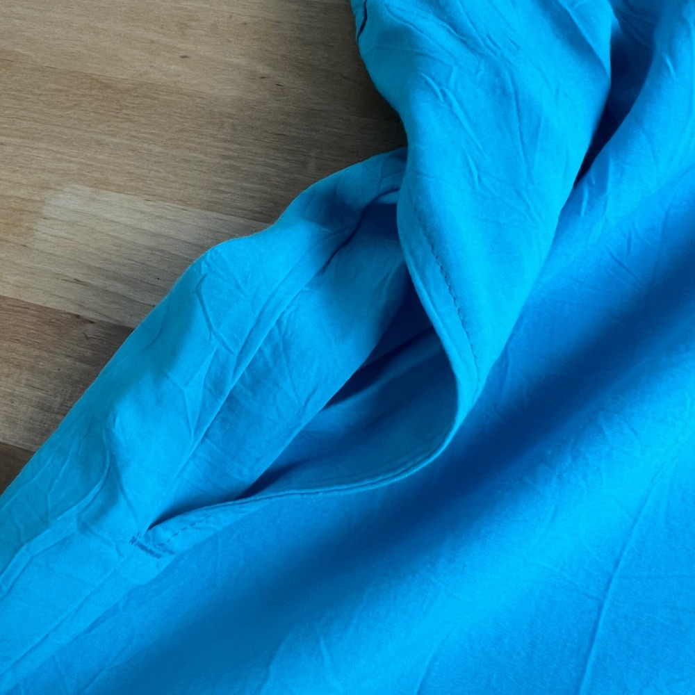 Jams World Pants Solid Rayon Cyan Blue Curacao Womens Size XL New Wide Leg - Picture 13 of 15